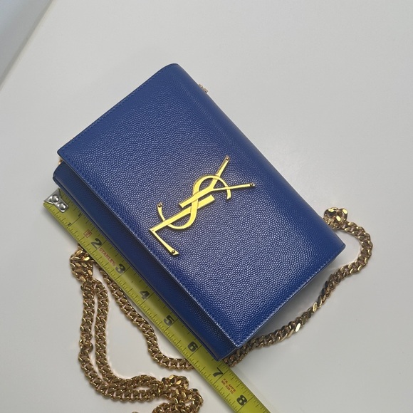 Yves Saint Laurent Royal Blue Mini Crossbody with Gold Chain - Picture 4 of 7